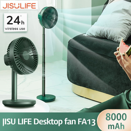 JISULIFE USB Rechargeable Hanging Ceiling Fan with Remote Control BD