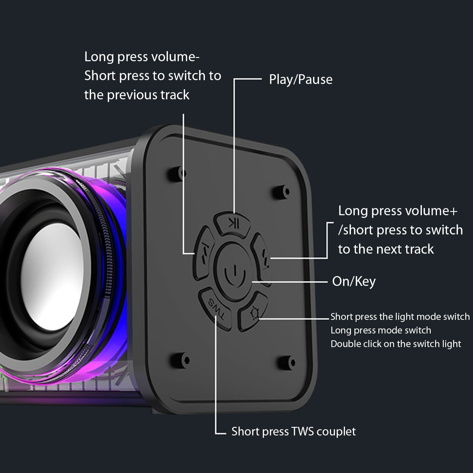 v8 transparent tws speaker